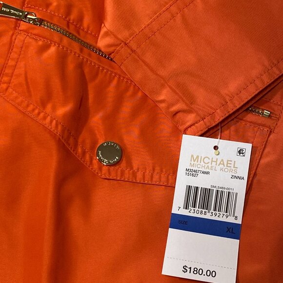 Michael Kors Hooded Anorak Jacket Waist Zip Front Pockets Lined Coat,Size XL,NEW - Picture 9 of 16